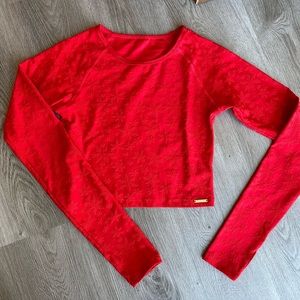 Zyia Red Snowflake Top